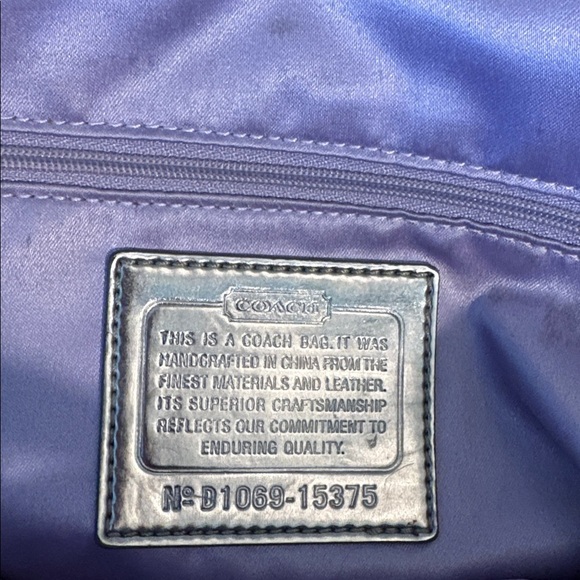 Coach Poppy Pop C Glam tote shoulder bag denim blue/white/Silvertone HW NWOT - Picture 16 of 17